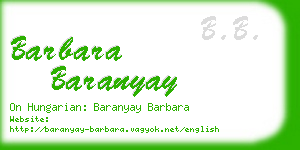 barbara baranyay business card